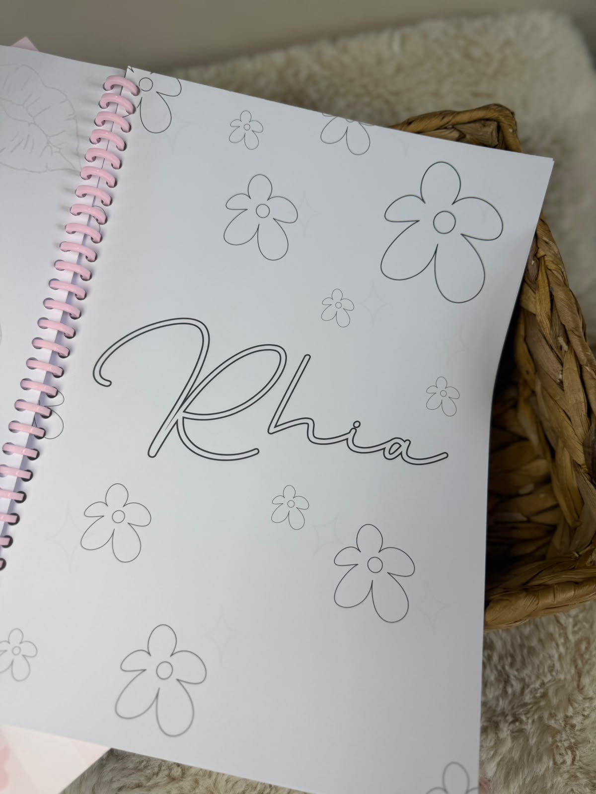 PERSONALISED PINK THEME BIRTHDAY COLOURING BOOK