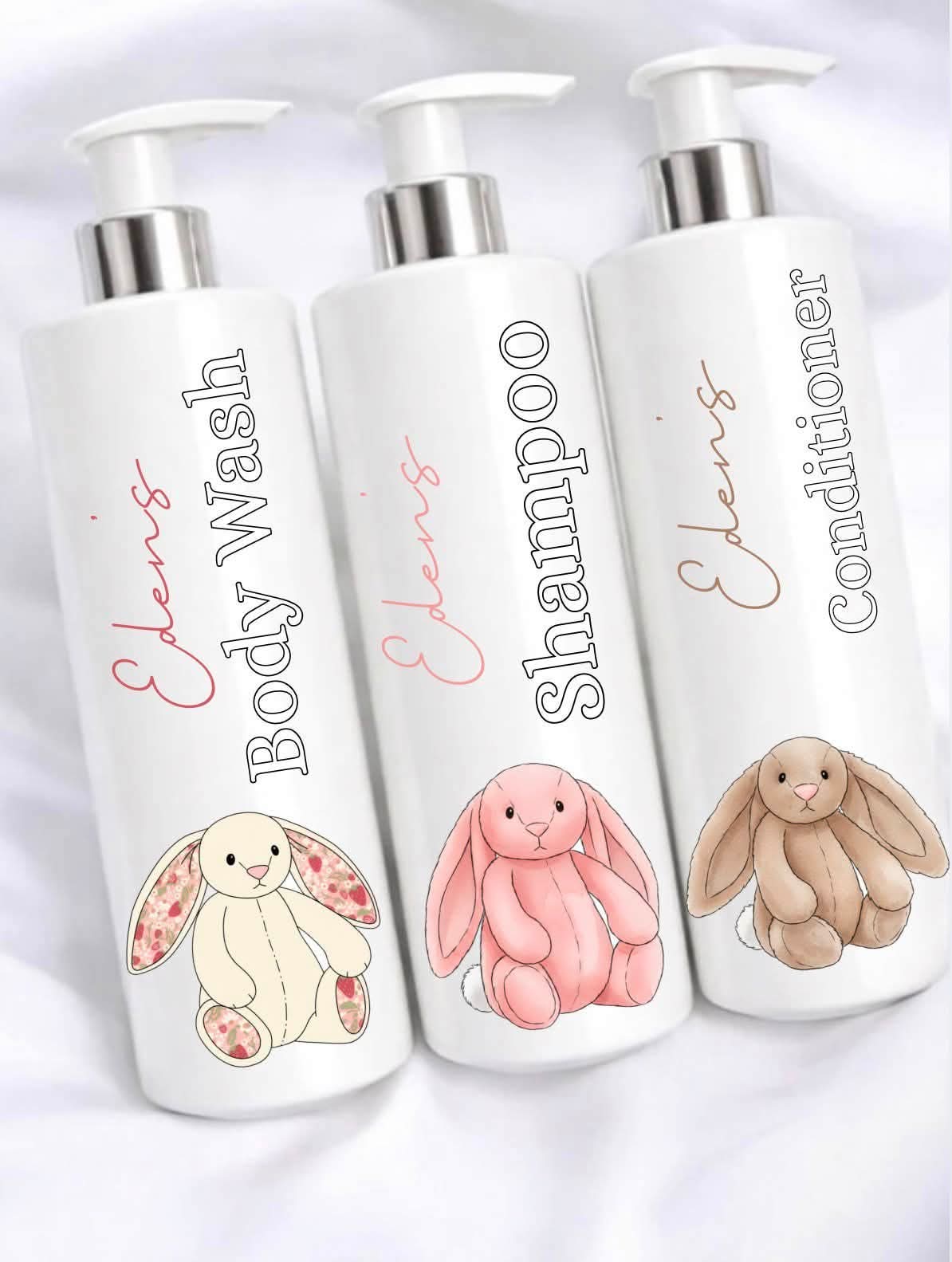 Set Of Bunny Design Bottles