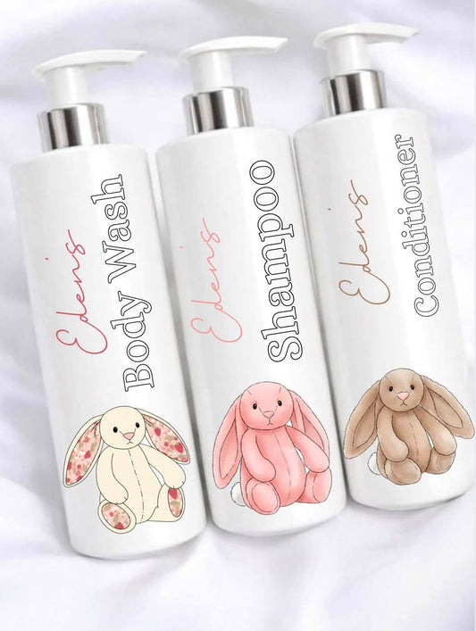 Set Of Bunny Design Bottles